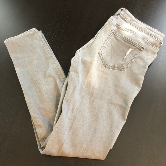 H&M Denim - H&M Gray Distressed Skinny Jeans